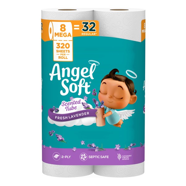 Angel Soft Toilet Paper with Fresh Lavender Scented Tube, 8