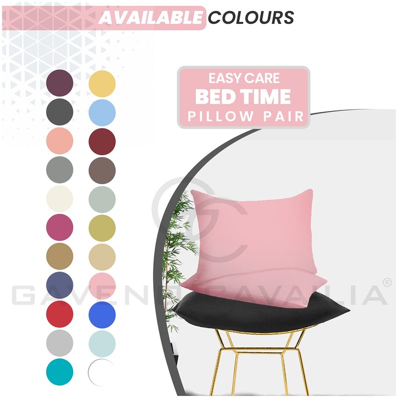 GAVENO CAVAILIA Luxury Non-Iron PERCALE Housewife Pillow Cases, Pink,Pillow Cases