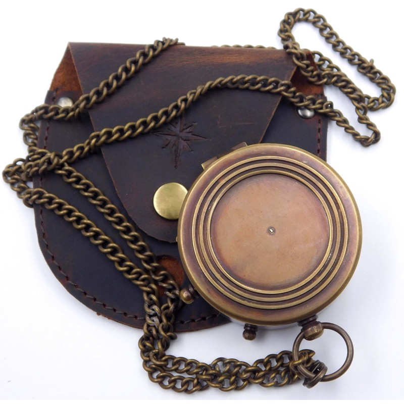KHUMYAYAD Brass Compass Bible Quote Be Strong and Brave and