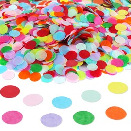 Hmfmdy Colourful Confetti 2.5 cm Round Confetti Birthday Large, Pack of 6000 Paper Pastel Scatter Decoration, Birthday Table Decoration Wedding Decoration for Valentine's Day, Carnival, Christmas