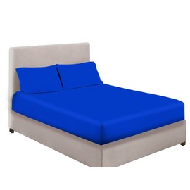 Extra Deep Bedding 100% Extra deep Fitted Sheets 16" 40CM Egyptian Cotton 200TC 15 Colours Single Double King Super King (Double, Royal Blue)