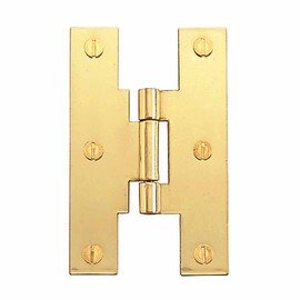 Renovators Supply Manufacturing Brass H Cabinet Hinges, 3 Inches, Modern, Contemporary Style