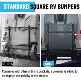 Gedlex RV Bumper Mounted Tote Tank Holder Upgraded Portable Waste Tank Bracket Tote Tank Carrier Compatible with 15, 21, 28 and 36 Gallon Tote Tanks Fits 4" or 4.5" Bumper Includes Ratchet Straps