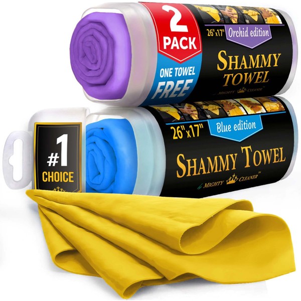 Premium 2pk Mini +1 Free Shammy Cloth for Car Drying