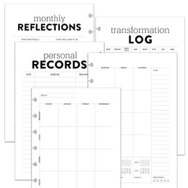 BetterNote Health and Fitness Journal Refill Pages for Disc Notebooks, Meal Planning and Exercise Tracker, fits Levenger Circa, Happy Planner, TUL, Staples Arc, (8-Disc, 5.5"x8.5")