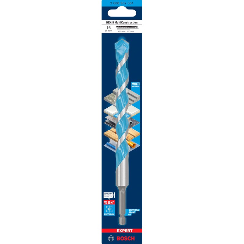 Bosch 1 x Expert HEX-9 Multi Construction Drill Bit (for