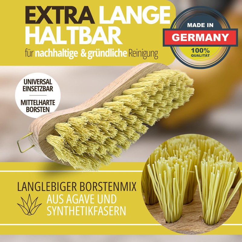 ORGAFLIX Scrubbing Brush, Set of 3, Made in Germany, Durable