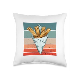 Churros cone golden crisp warm ridged snack dessert wrapping Throw Pillow