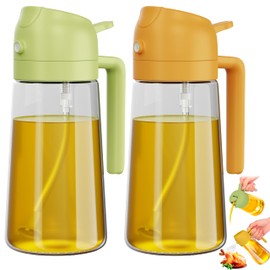 HomeLuvo Oil Sprayer Dispenser for Kitchen - 2 in 1 Spray Pour Olive Oil Dispenser Sprayer Bottle for Cooking Grilling Kitchen Salad Barbeque - Refillable Reusable Multifunctional Oiler 16oz (470ml)