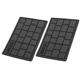 X AUTOHAUX 2pcs Universal Car Floor Mat Foot Heel Plate Cover Carpet Pedal Footrest PC PVC Black
