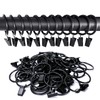 Lansian 20Pack Curtain Rings with Clips, Drapery Clips for Curtain,