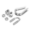 PATIKIL 20pcs 4mm Wire Rope Clamp Stainless Steel Thimble Wire