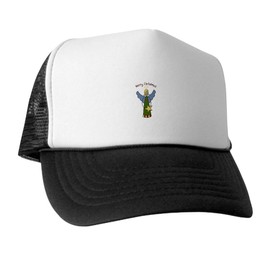 CafePress Merry Christmas Angel Trucker Hat, Classic Baseball Hat, Unique Trucker Cap Black/White