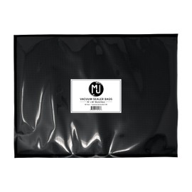 MJ Commercial-Grade Vacuum Sealer Bags for Food Storage, Sous Vide | 50 Pack (15" x 20" 5 Mil, Black and Clear)