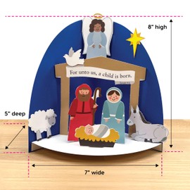 FreshCut Crafts Children’s 3-D Punch-Out Christmas Nativity Bible Craft Kit – Makes 10 Tabletop Display Creations for Sunday School, Homeschool & Church Activities – US-Made Quality Card Stock