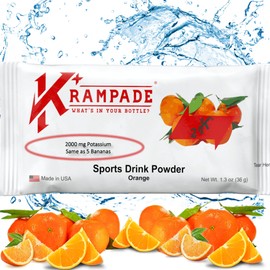 Krampade Original 2K - 2000 mg Potassium Electrolyte Powder Drink Mix | Cramp Relief - Hydration - Increased Performance | Orange - 20 Single Serving Packets
