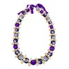 Utama Hawaiian Flower Kukui Nut Lei with Cowrie Shell (Purple)
