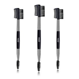 MSQ Eyebrow Brush and Comb Eyelash Brush 3 Pcs Eyelash Comb Double Head Brow & Lash Shaper with Spoolie Brush Eyebrow Eyelash Makeup Grooming Tool