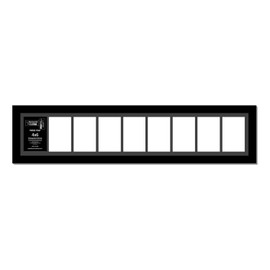 Creative Letter Art 4” x 6” Multiple Opening Picture Frame Collage with 9 holes, Manhattan Black Frame with 8 x 38-inch Black Mat, Full-Strength Glass, Photo Collage for Wall, 9 Openings
