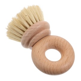 Healeved Wood Dish Scrubber Brush: Pot Pan Dishwashing Cleaning Brush Tool with Handle for Pot Sink Counter Fruit Vegetable Scrub Accessories