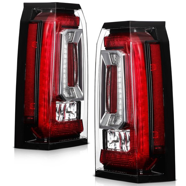 ROADFAR Red Housing Clear & Red Lens Taillights For GMC