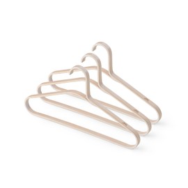 GUDEE CAKON Set of 3 Bamboo Hangers – Eco-Friendly, Strong & Durable Clothes Hangers (White)