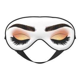 Sleep Eye Mask Yellow Glitter Eyeshadow Sleep Mask for Women Men Comfortable Eye Mask with Adjustable Strap Soft Eye Cover Blindfold for Travel Yoga Nap Shift Work