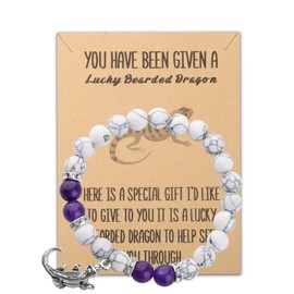 Bearded Dragon Bracelet Bearded Dragon Jewelry Lizard Reptile Lover Bead Bracelet (Lucky Bearded Dragon bracelet ca)