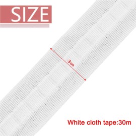 Pencil Pleat Curtain Header Tape, 3 cm x 30 m, Pinch Pleat tape for Curtains, Curtain Accessories Heading Tape, for Window Curtain, Door Curtain and Shower Curtain