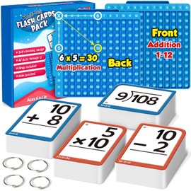 Torlam Tarjetas Didácticas de Matemáticas + Tablero de Matemáticas, Tarjetas Didácticas de Multiplicación Tabla de Tiempos, Manipulativos Matemáticos División, Juegos de Suma, Resta Juguetes para