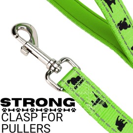 EcoBark Dog Leash - Soft & Reflective Comfort Training Leashes with Padded Handle - Strong Durable Heavy Duty - Training and Pulling for Small, Medium or Large Dogs (Green)