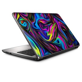 13 inch Universal Laptop Notebook Skin Vinyl Sticker Cover Decal Fits 13 Inch HP Lenovo Apple Mac Dell Compaq Acer - Neon Color Swirl Glass