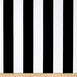 Richloom Solarium Outdoor Cabana Stripe Black, Fabric by the Yard
