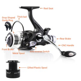 9+1 BB Fishing Reel Dual Brake System High Speed Spinning Reel with Dual Spool for Fishing