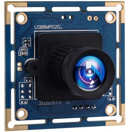 ALPCAM USB Camera Module 8MP No Distortion 75 Degree Lens USB Camera Full HD 2448P Webcam,UVC Compliant Web Camera for Windows/Linux/Mac,Embedded USB Camera for Industrial,Robot,3D Printer Camera