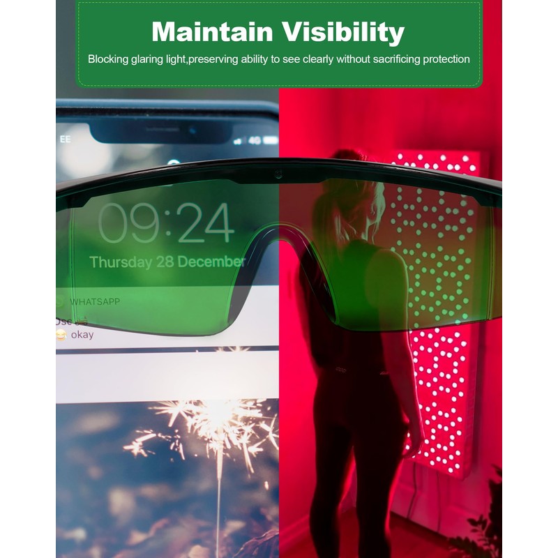 LIGHTMEUP Red Light Therapy Glasses Eye Protection for Infrared &