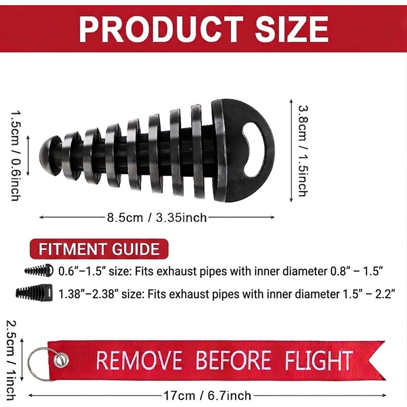 Muffler Exhaust Wash Plug, Hoedia 2 Pack Wash Plugs with