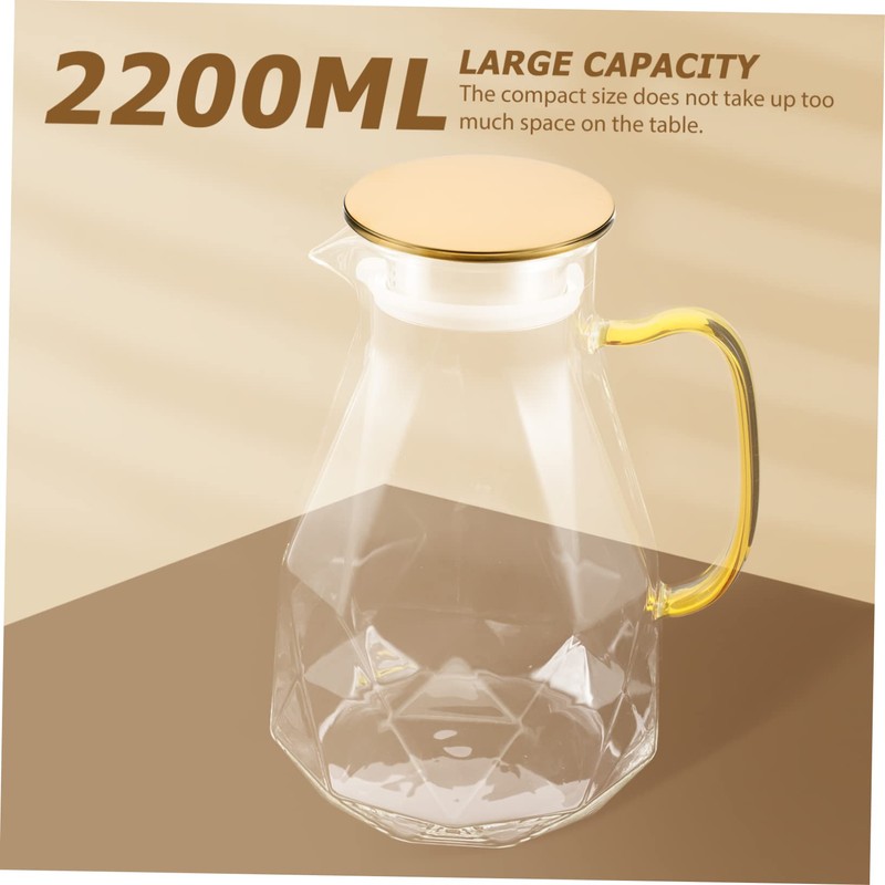 LABRIMP Large Capacity Glass Water Pitcher Drinking Water Filter Stainless