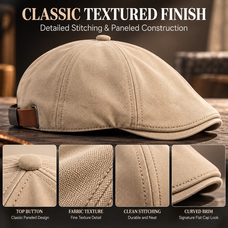 Unisex Ivy Cap for Casual Wear – Classic Cotton Flat