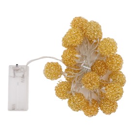 LED Light String Innovative Iron Wire Round Ball String Lights Battery Operated Christmas Party Night Lights Gold 3 Meters 20LEDs