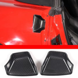 encar88_8 Carbon Fiber ABS Outer Door Bowl Trim Cover Exterior For Corvette C6 2005-2013