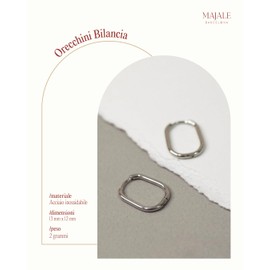 MAJALE Gold Hoop Earrings Rectangle Minimalist Stainless Steel Hypoallergenic Lightweight Waterproof Jewelry for Women, Stainless Steel, No Gemstone