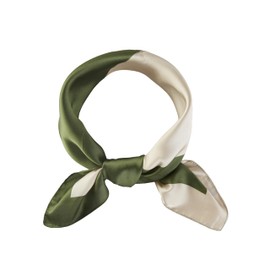 JN&LULU Silk Like Scarf Women's Fashion Pattern Large Square Satin Headscarf 27 x 27inches (012 Splicing Green)