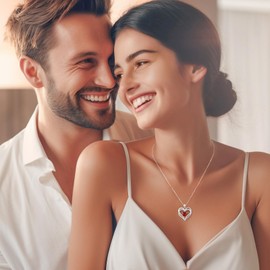 CDE Women's Necklace Gifts For Her Heart Necklace 925 Sterling Silver Birthstone Necklaces For Women Jewellery Heart Pendant Valentine's Day Wedding Anniversary Birthday Wife Girlfriend Mum Sister Girl