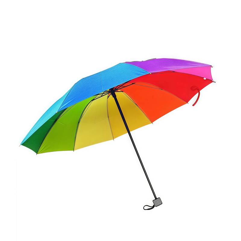 GZYFUVALW Rainbow Color Umbrella 10 Rib Strong Wind Resistant Frame,