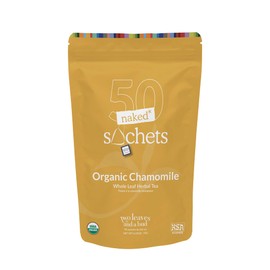 Two Leaves and a Bud Organic Chamomile Tea Bags, Naturally Caffeine Free, Whole Leaf Herbal Chamomile Tea in Compostable Sachets, 50 Count (Pack of 1)