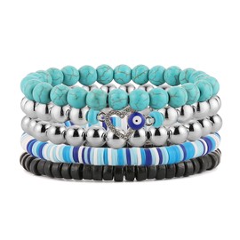 HZMAN Handmade Braided Leather Bracelet for Men Women Adjustable Bohemian Ethnic Tribal Multilayer Wooden Beaded Hemp Rope Wristbands Wrap Cuff Bracelet