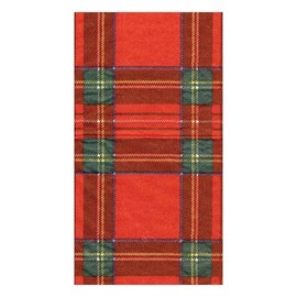 Caspari Royal Plaid Paper Guest Towel Napkins, Four Packs of 15
