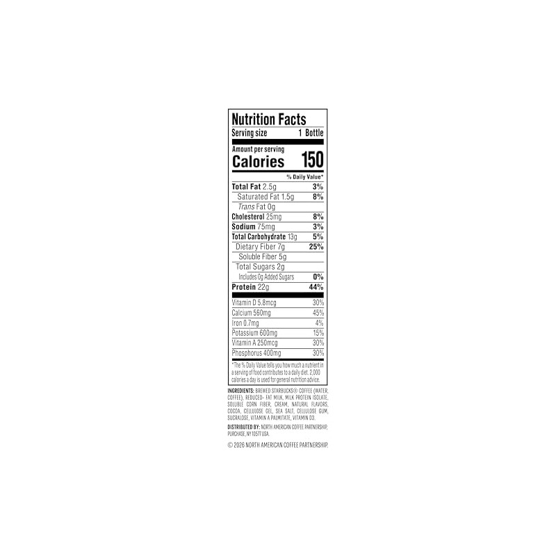 Starbucks Coffee & Protein, Caffe Mocha, 12 fl oz Bottles,