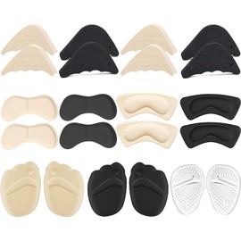 22 PCS Almohadillas de Talón, Rellenador de Zapatos y Metatarsianas Adheribles Antideslizante y Reutilizables para Zapatos de Mujer y Hombre, Plantillas de Bola para Pies Aliviar el Dolor de Pies